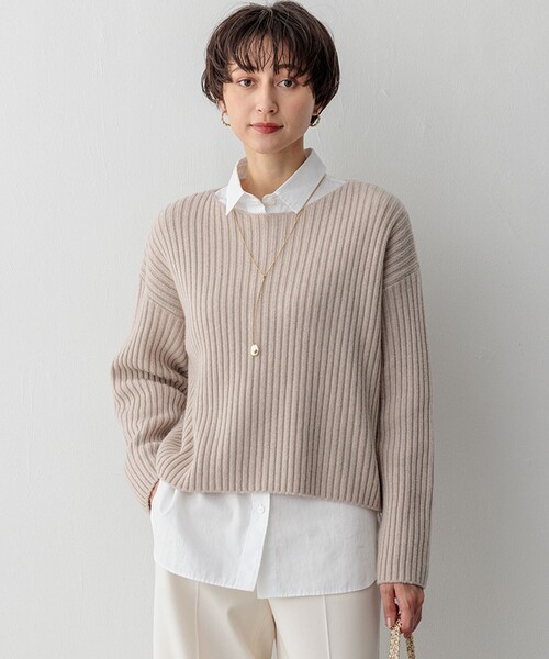 ニット セーター 「Oggi2月号掲載/洗える」カシミヤブレンド