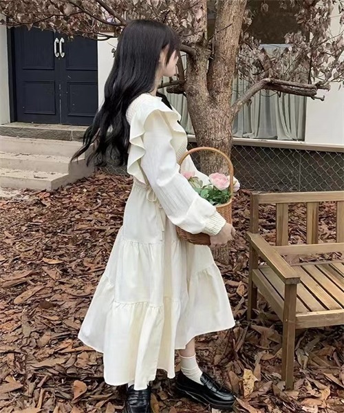 FREE STYLISTS ワンピース 肩フリルディアートワンピース : ZOZOTOWN