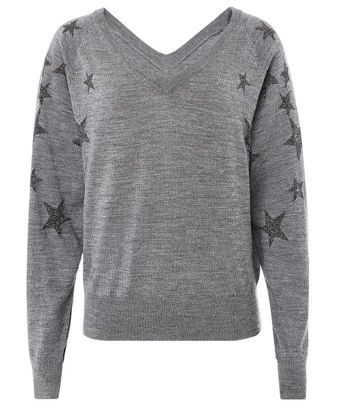 Zadig & Voltaire Grey Azura Stars Wool Sweater | Jules B