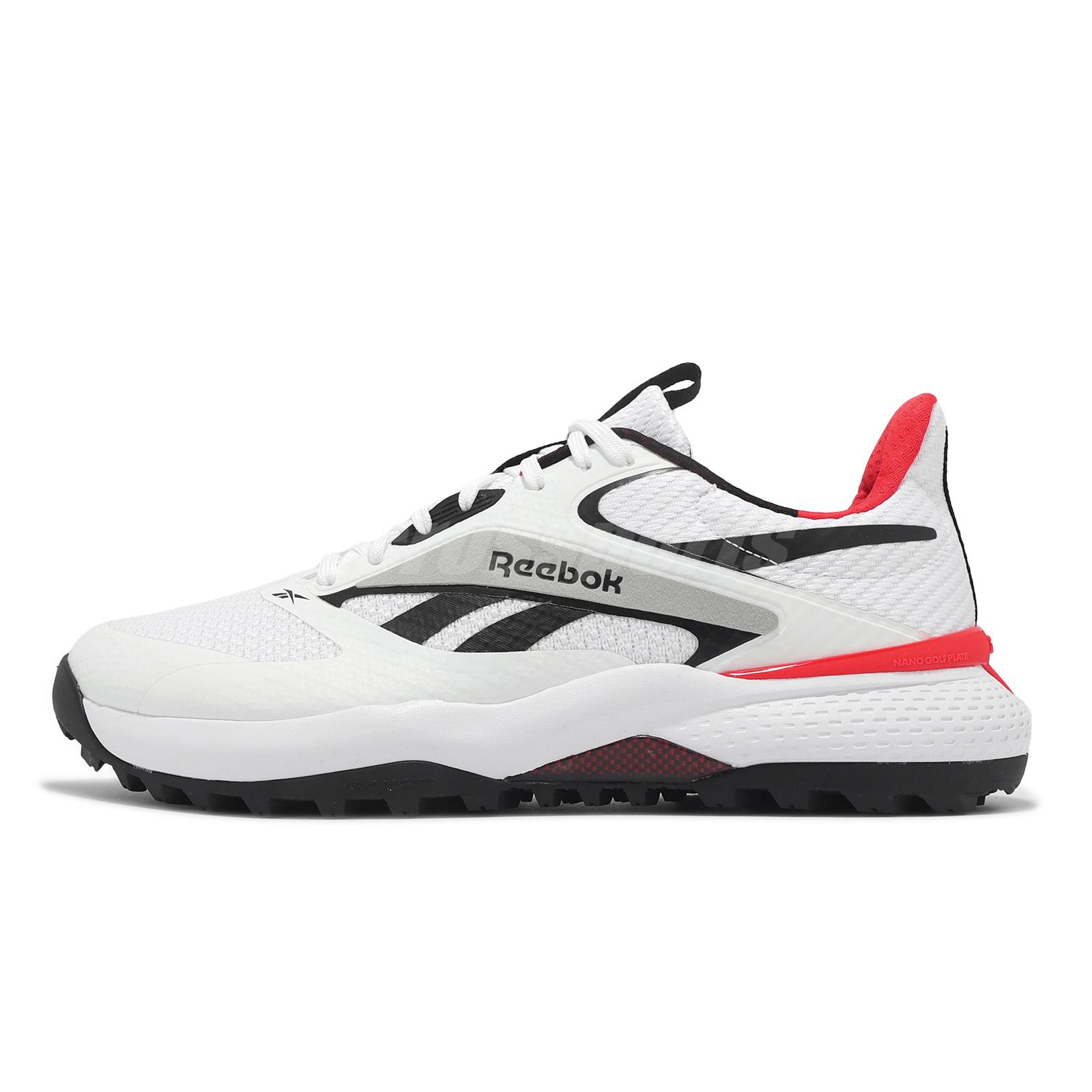 Reebok Nano Golf White Grey Red Men Golf Sports Spikes Shoes