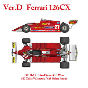 1/12 Model Factory Hiro MFH Ferrari 126 CX Full Detail Model Kit