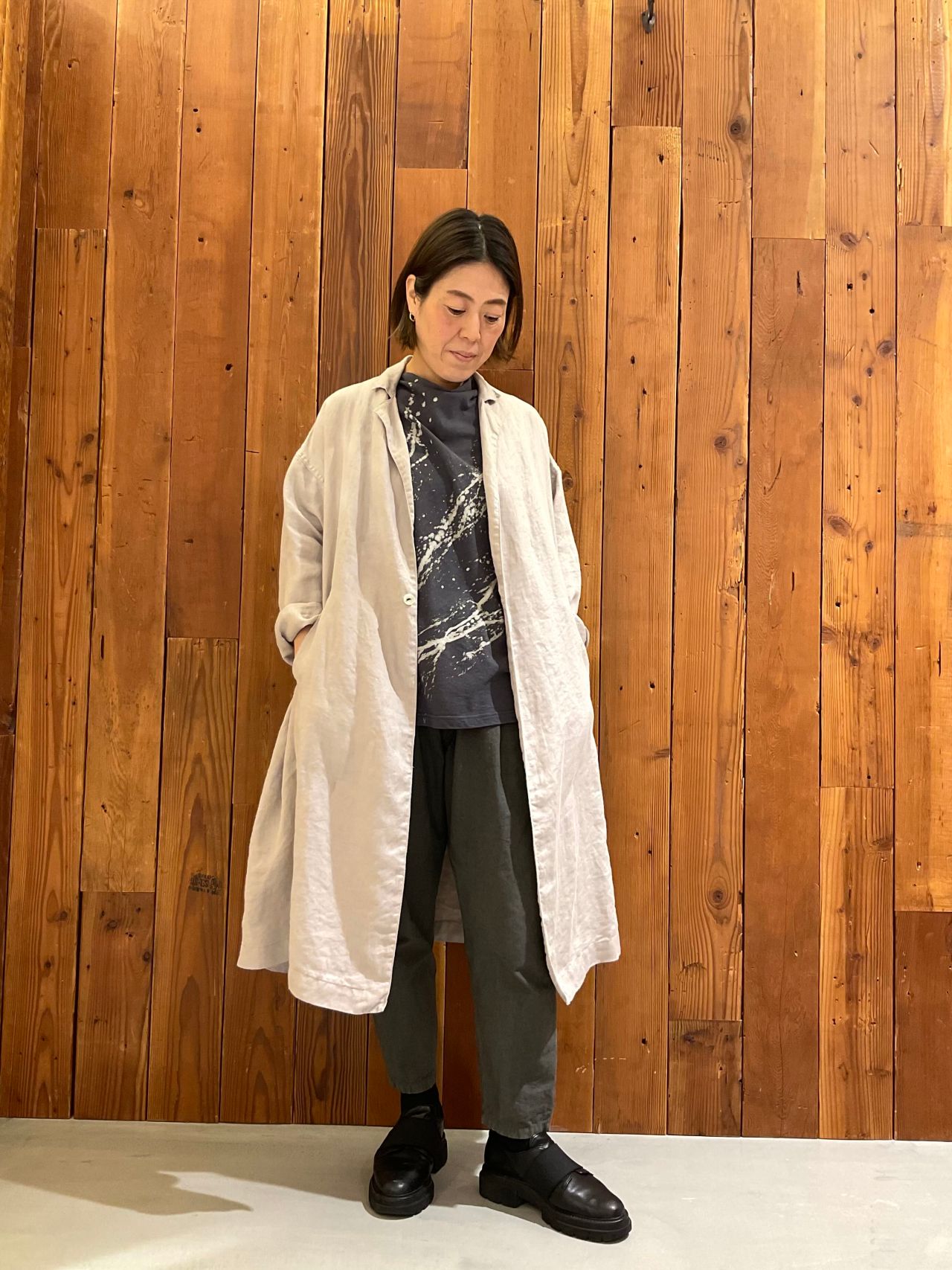 リネンブロークンサテンコート | 梅田阪神店 | pas de calais