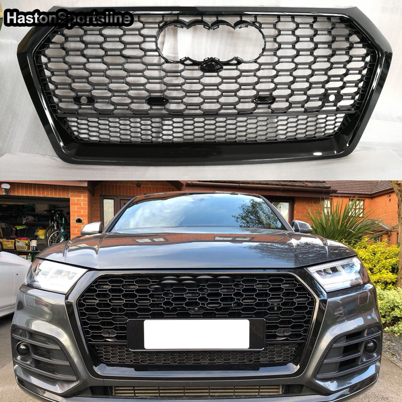 For Audi Q5 SQ5 2018-2020 Black Front Racing Grill Sport Honeycomb