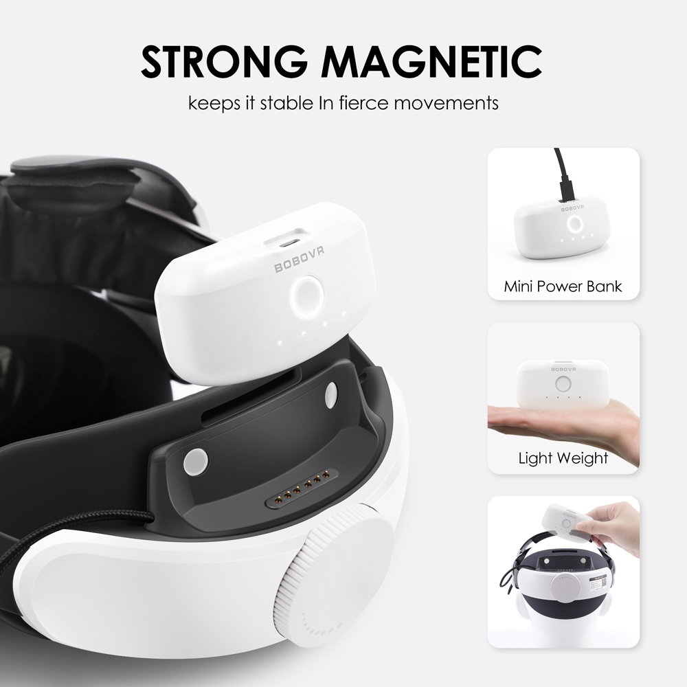 BOBOVR M3 PRO Comfort Battery Head Strap Compatible with Meta