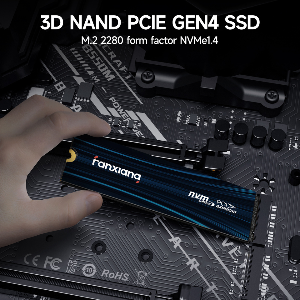 Fanxiang S880E M.2 SSD 7300MB/s 1TB/2TB/4TB M.2 NVMe SSD ドライブ