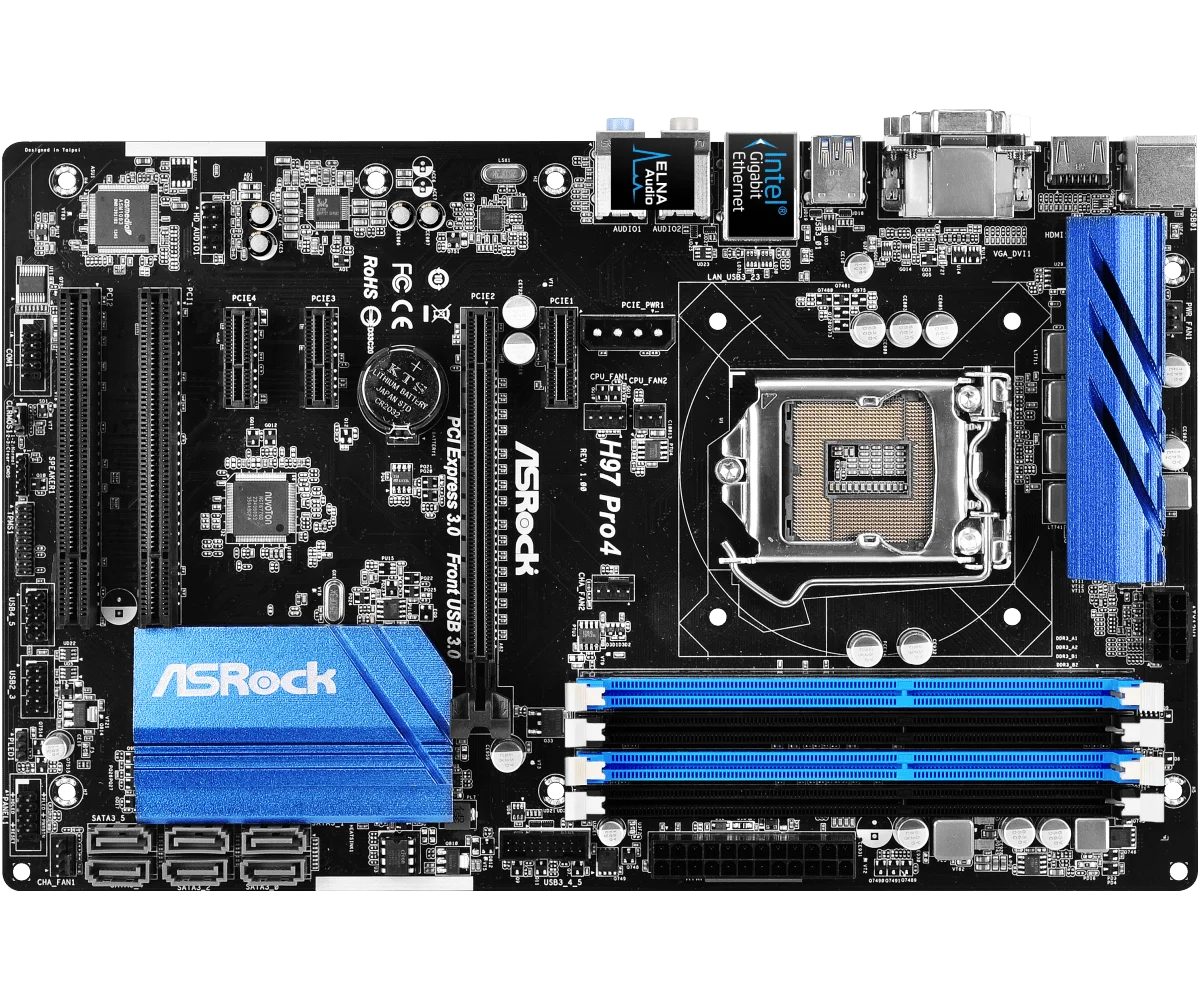 ASRock H97 Pro4 Motherboard Intel H97 LGA 1150 DDR3 32GB USB 3.1