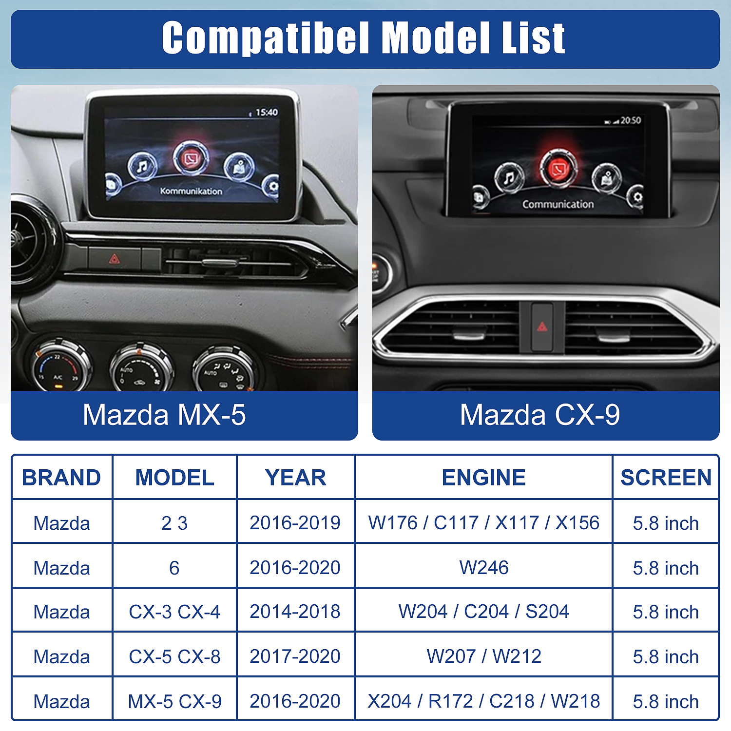Mazda-CarplayおよびAndroidAutoのRetrofitキット,TK78-66-9U0C,mazda