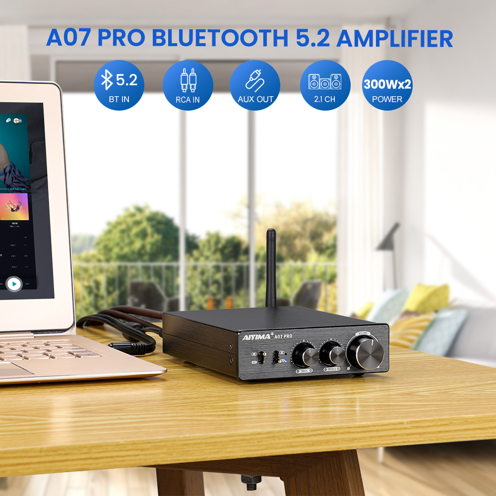 AIYIMA A07 プロ Bluetooth アンプオーディオ APTX HD TPA3255