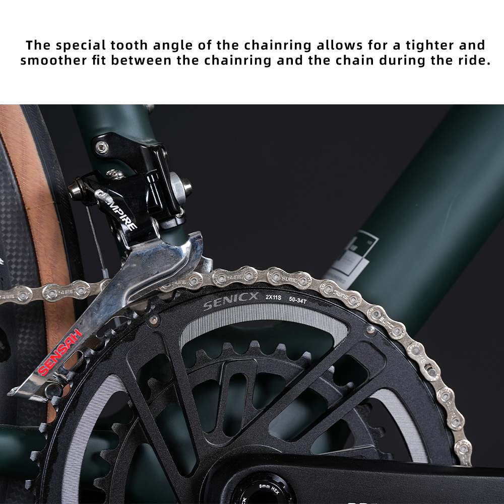 Senicx-ロードバイク用クランクセット,折りたたみ式チェーンリング