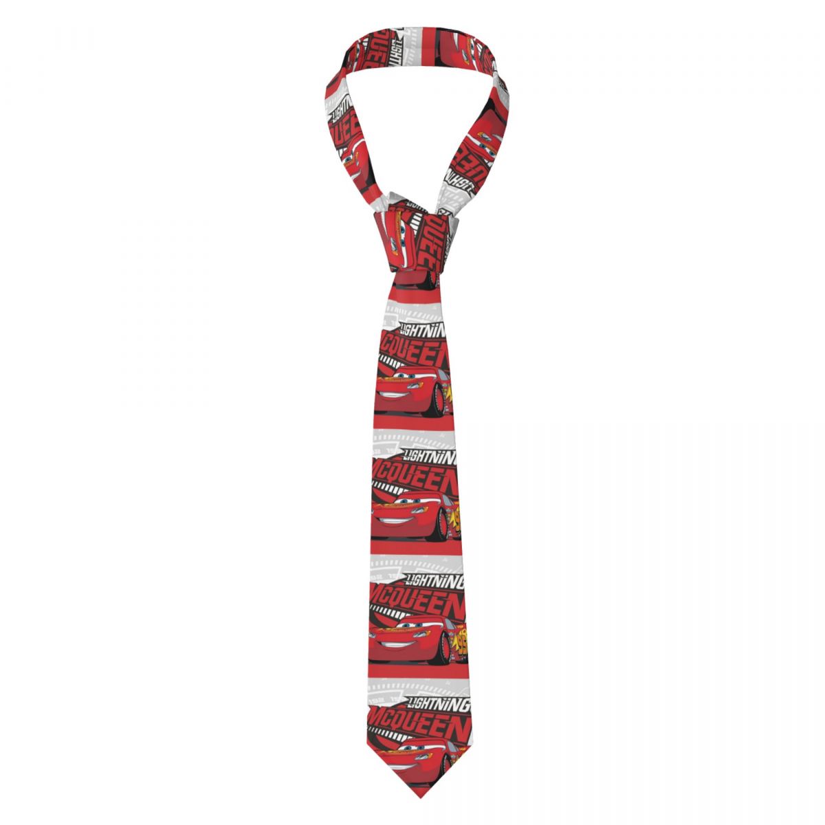 Custom Lightning McQueen 95 Car Logo Neck Ties Men Printed Necktie