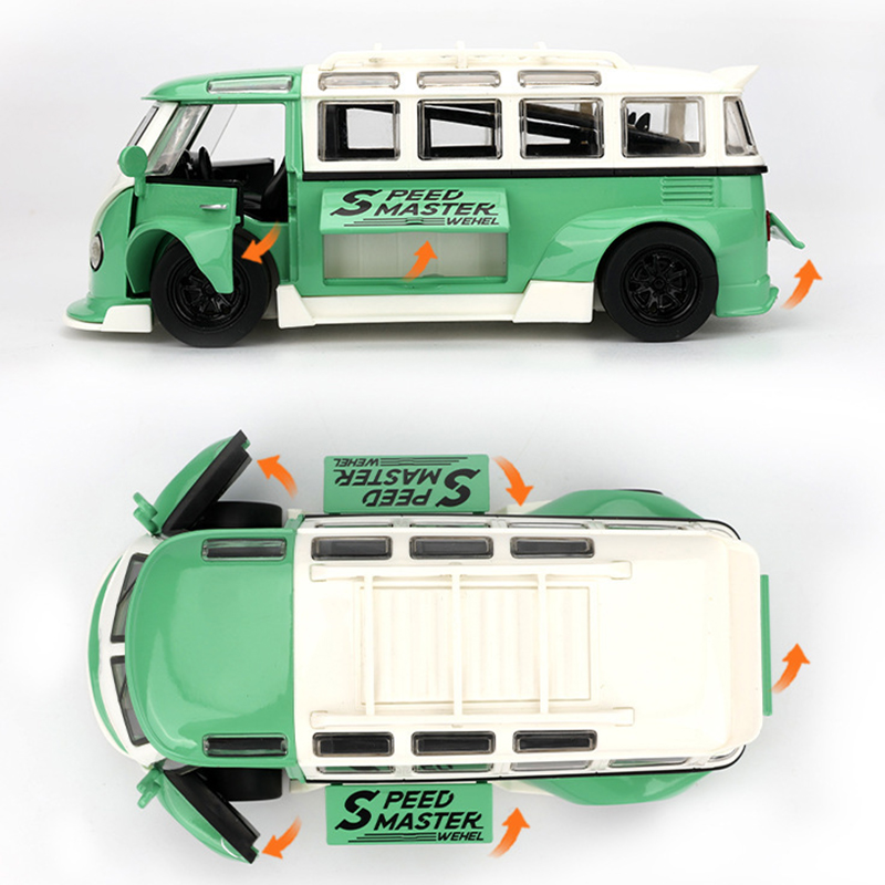 1/32 フォルクスワーゲン T1 ミニバスサンバ JDP 修正されたおもちゃの