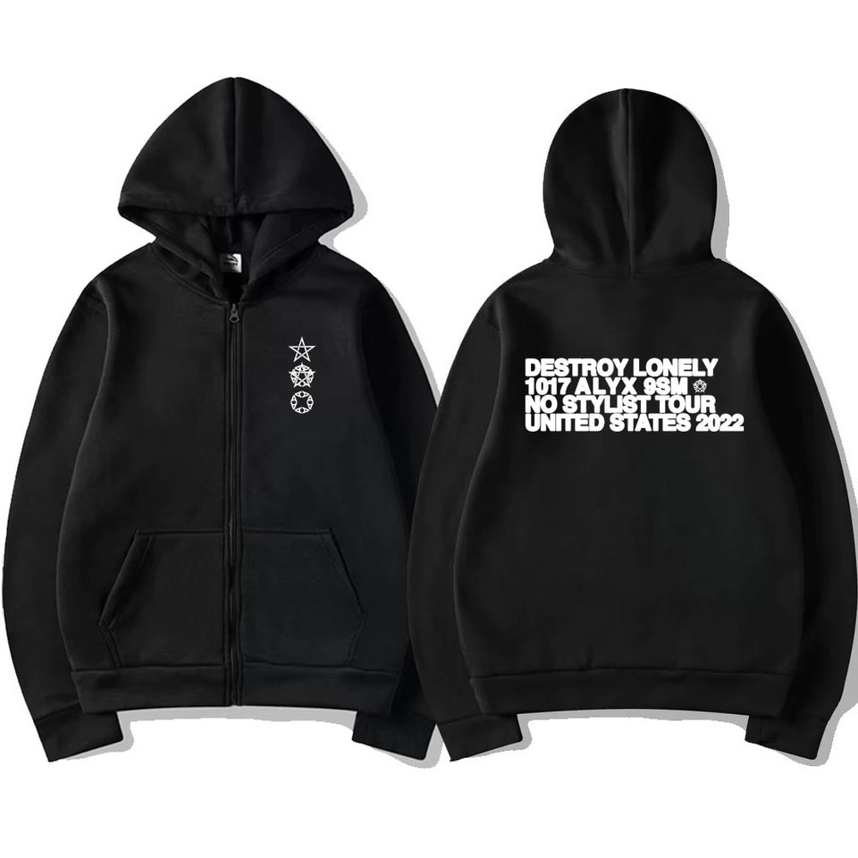 Rapper Destroy Lonely Alyx Zipper Hoodie Men's Fashion Hoodies Men