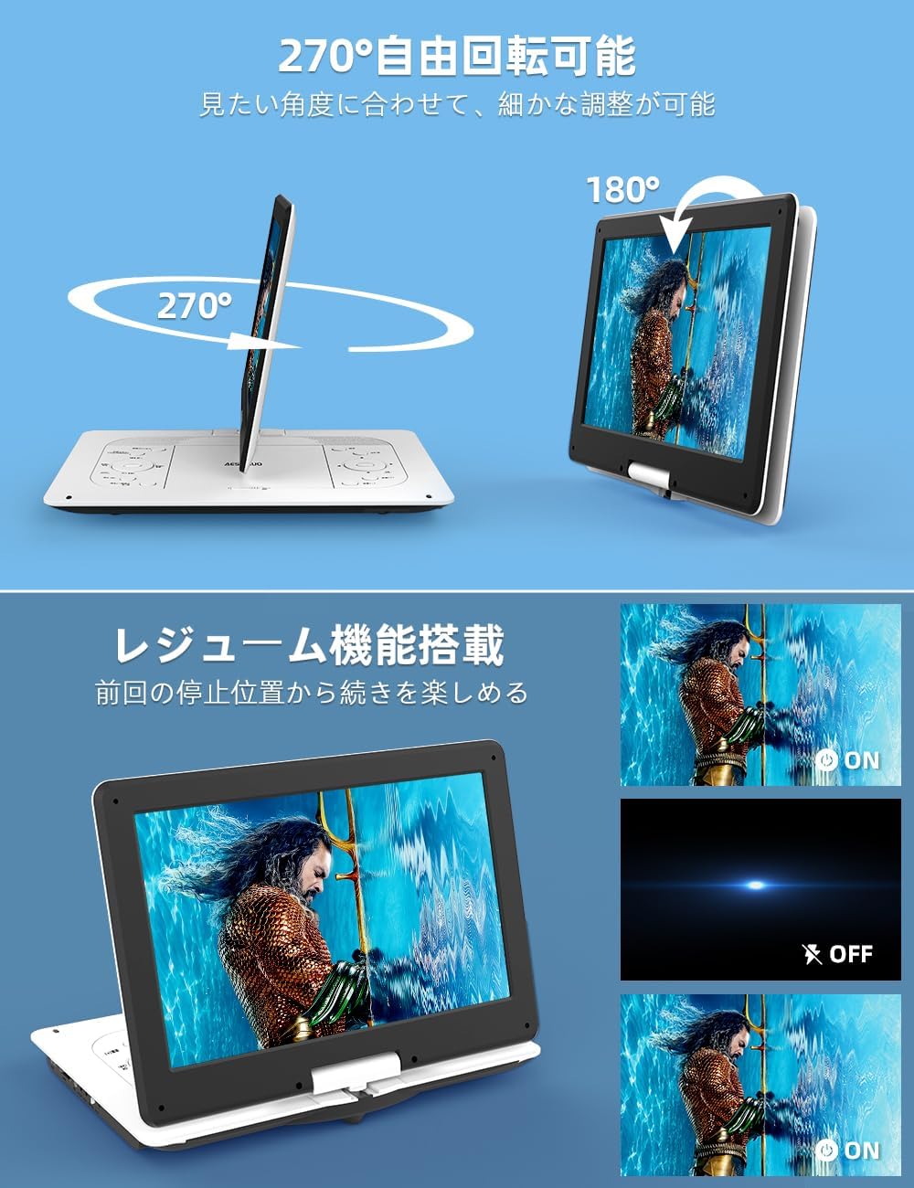 Aestiquo車載/家庭用 DVDプレーヤー PD141 - 14.1型大画面・HDMI/AV