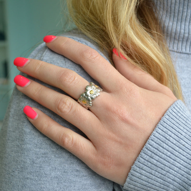 Buccellati - Blossoms Gardenia - Band Ring, Sterling Silver with