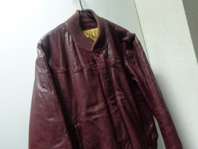 80'S Catalina LEATHER DERBY JACKET（カタリナ 本革 + 中綿入り