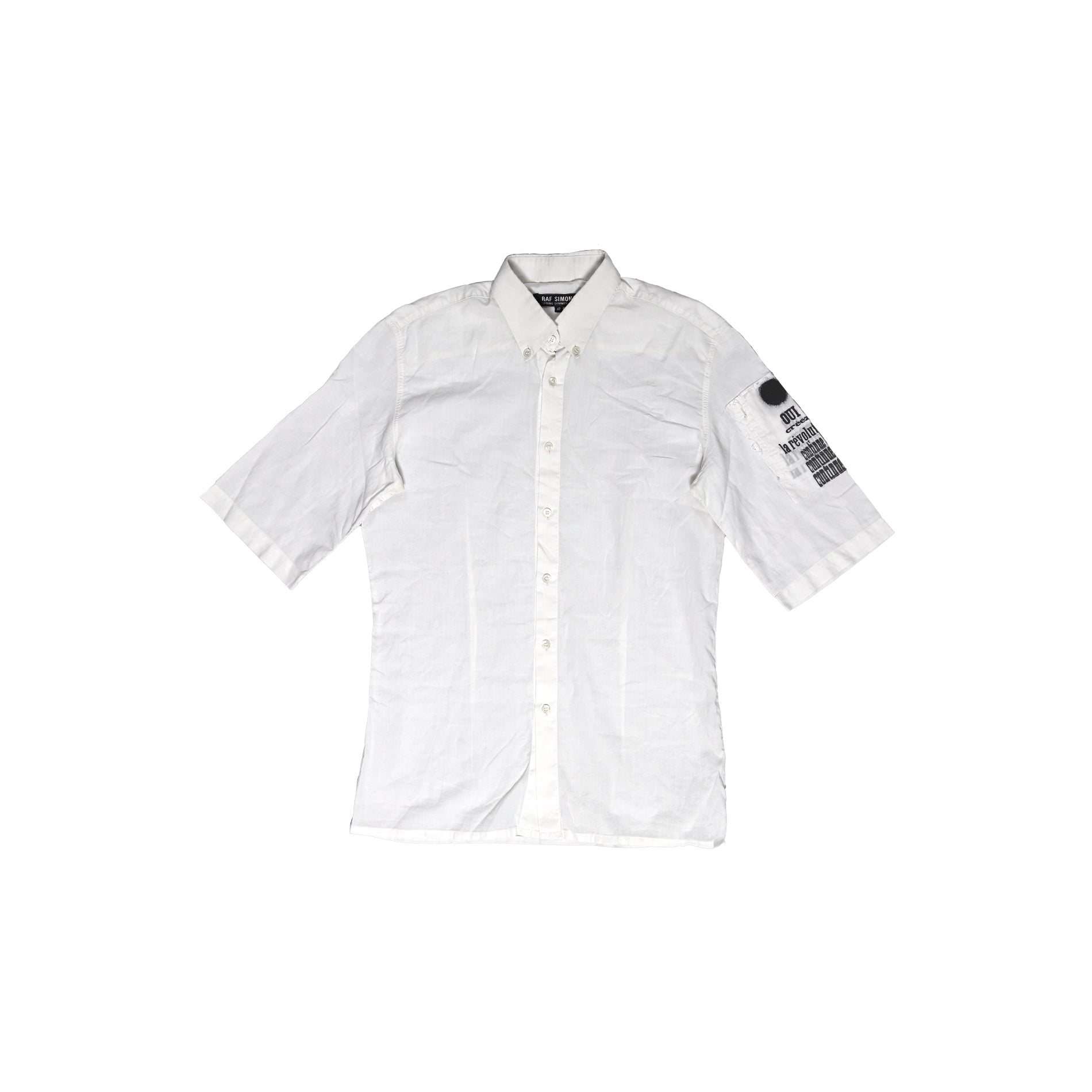 Raf Simons SS02 Patched Short Sleeve Shirt - Ākaibu Store