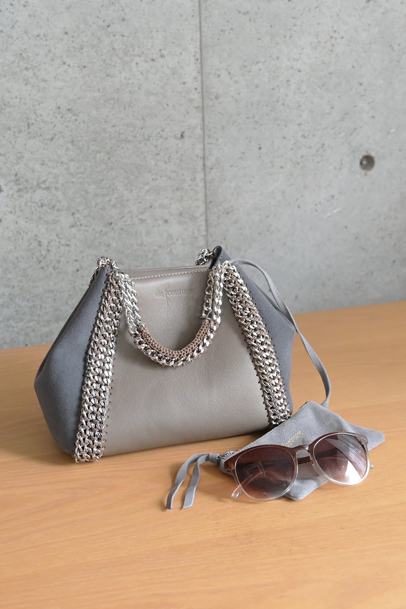 デ・クチュール/de Couture 2WAY チェーン レザー トートバッグ S size