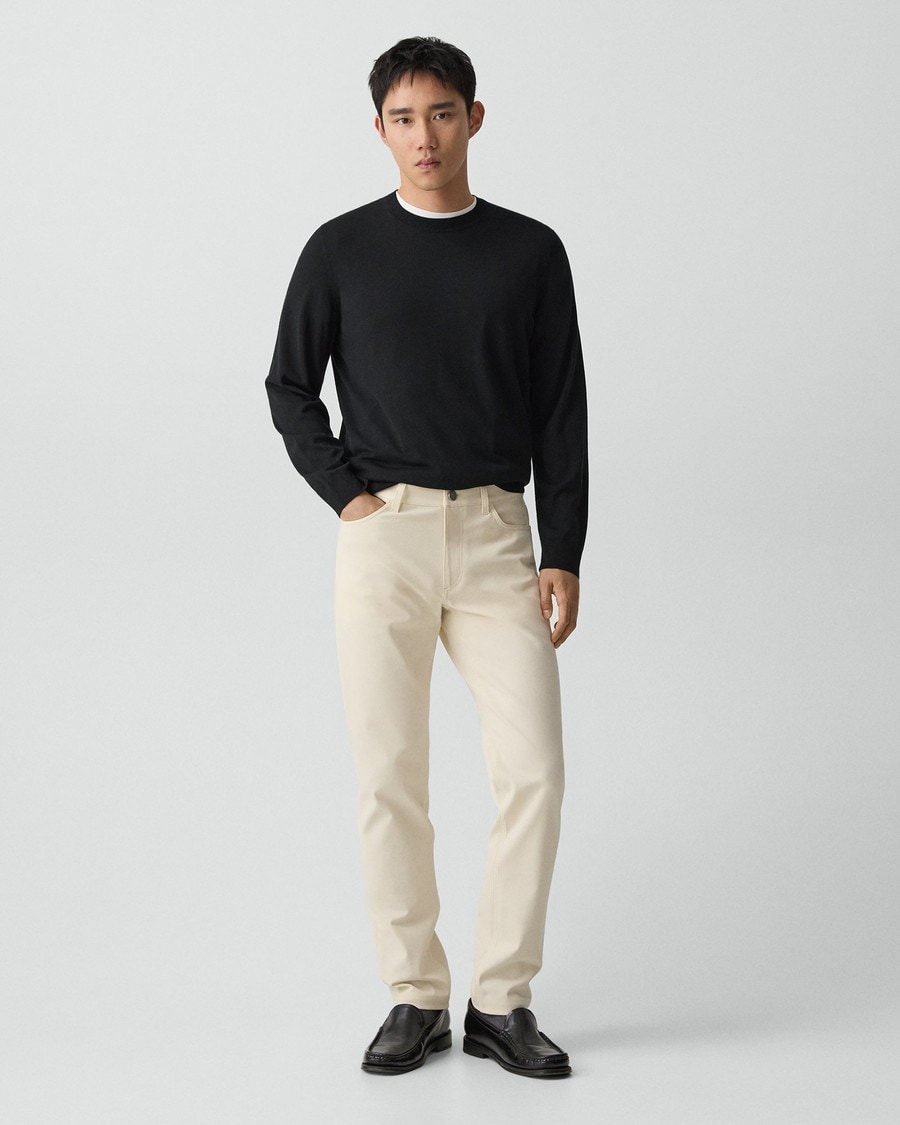 White Neoteric Twill Raffi 5-Pocket Pant | Theory