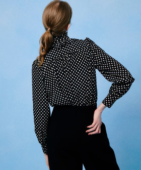 LOULOU WILLOUGHBY】◇デシンドットフリルボウタイブラウス