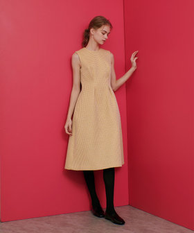 LOULOU WILLOUGHBY】スパークルジャガードノースリーブワンピース