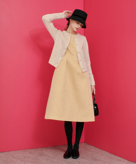 LOULOU WILLOUGHBY】スパークルジャガードノースリーブワンピース