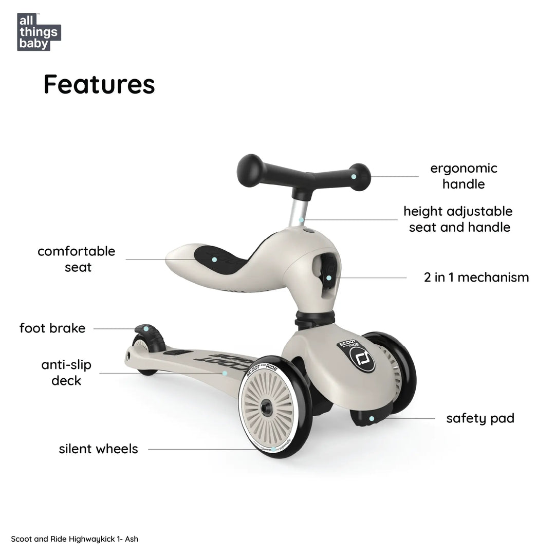 Scoot and Ride Highwaykick 1 - Ash – AllThingsBaby.com