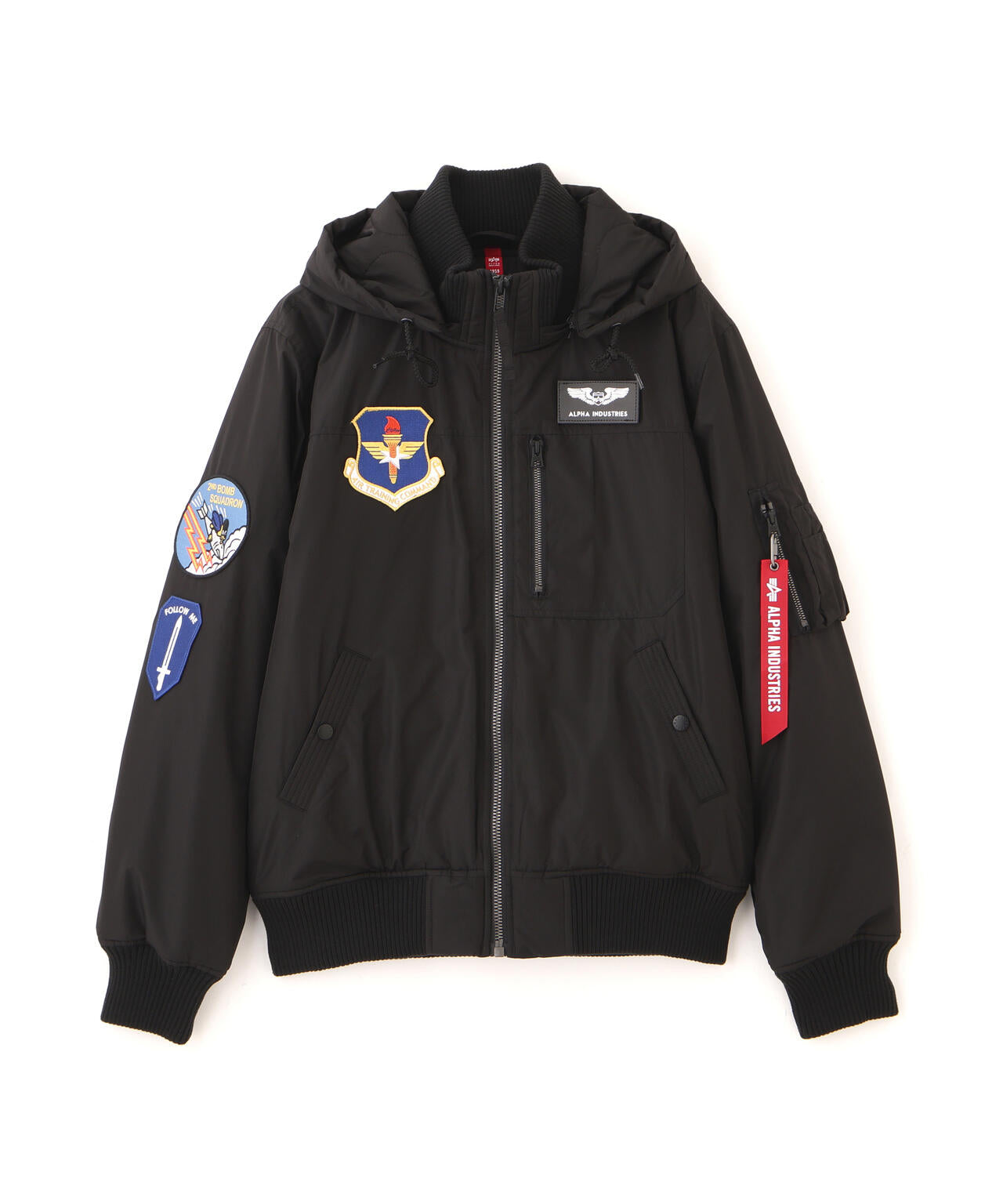 PATCHED HOODED RIB FLIGHT JACKET ｜アルファ インダストリーズ