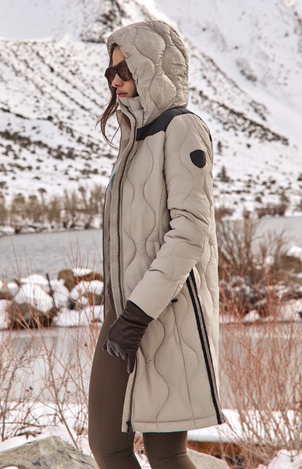 Chamonix Long Puffer Jacket, Stone | Alp N Rock