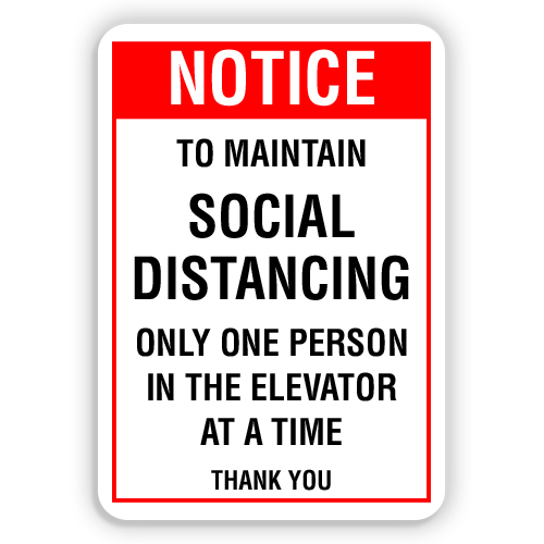 MAINTAIN SOCIAL DISTANCING ON ELEVATOR | eBay