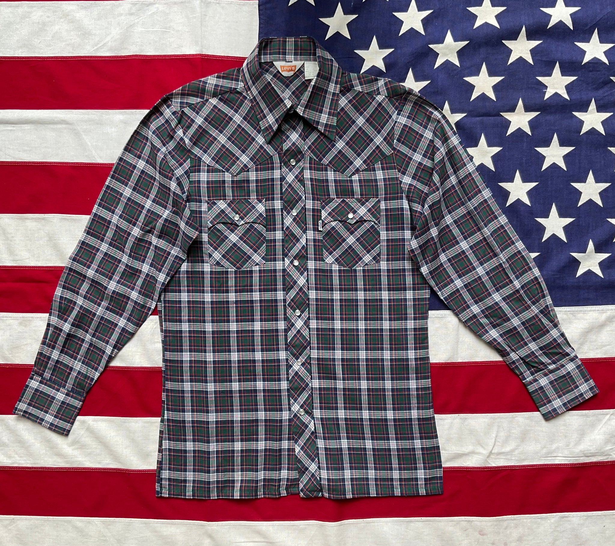 LEVI'S Vintage BIG E Mens Western Shirt Tartan - Check with Pearl