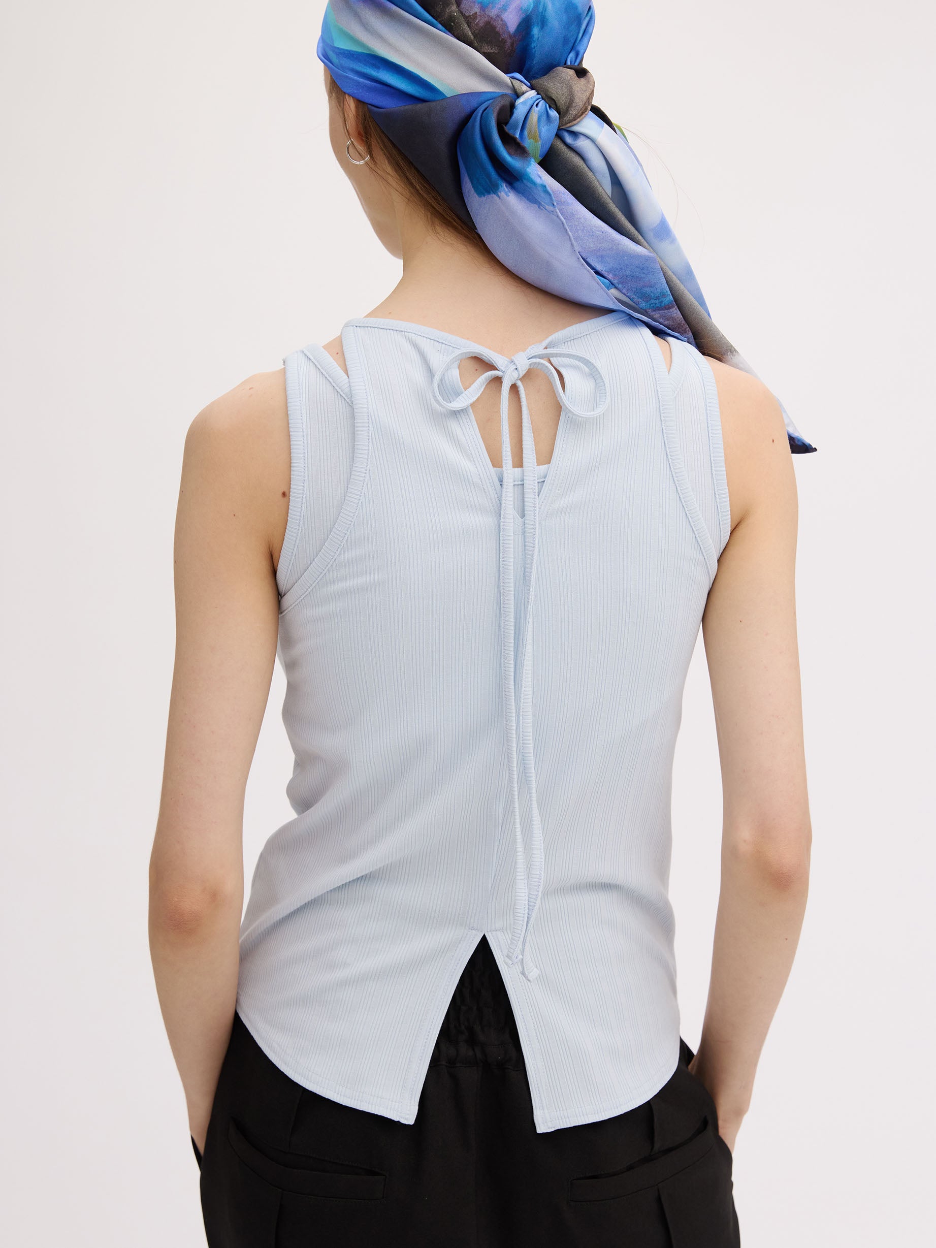 LAYERED BACK RIBBON TANK