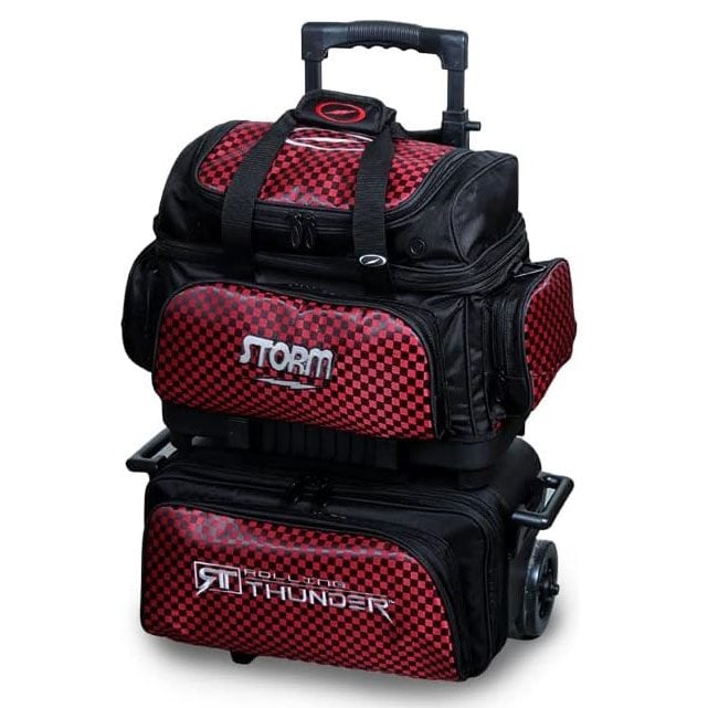 Storm 4 Ball Rolling Thunder Checkered Black Red Bowling Bag +