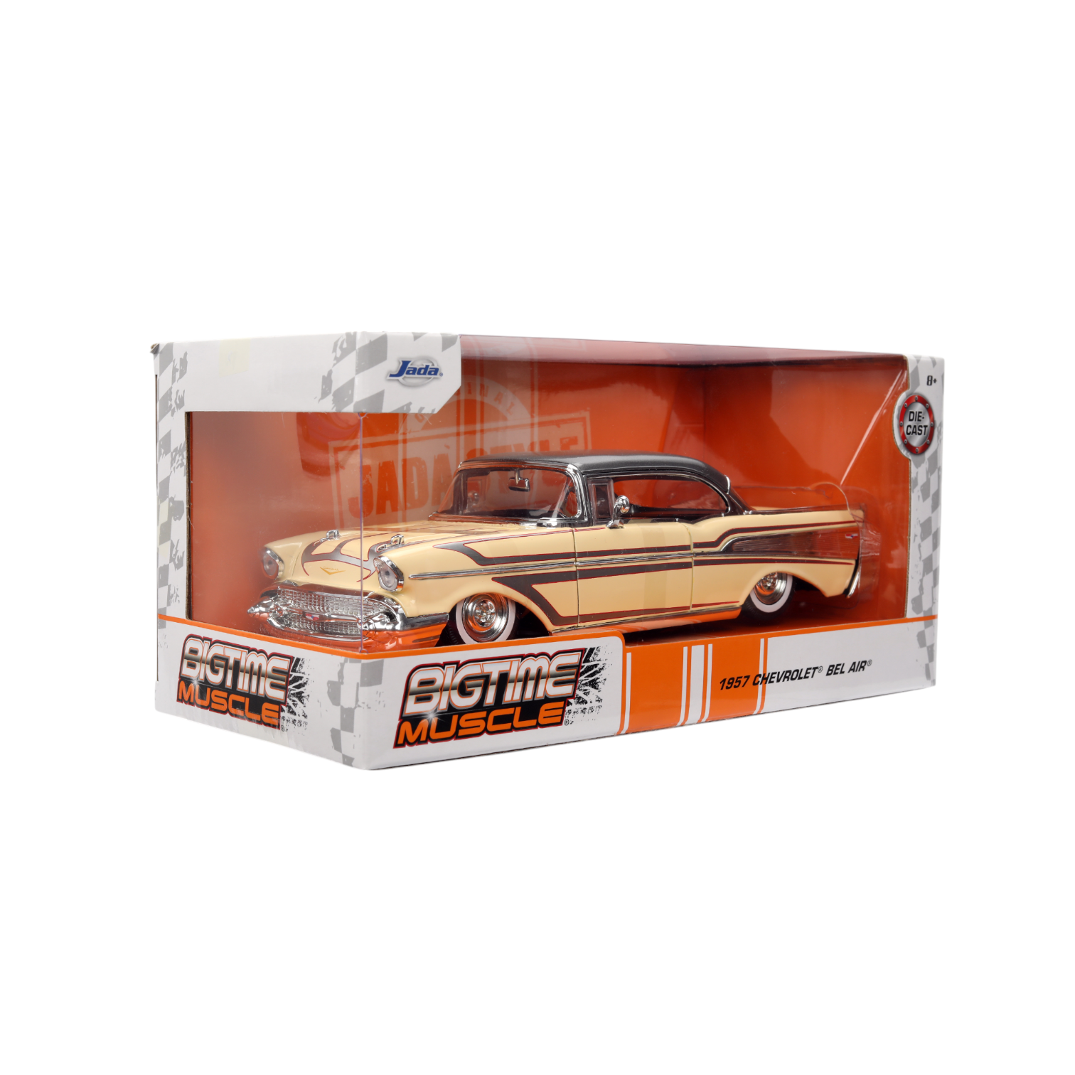 1:24 1957 Chevrolet Bel Air Lowrider -- Cream/Grey -- JADA: Big Time M