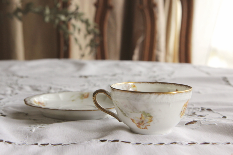 アンティークリモージュティーカップ 花 アビランド haviland limoges