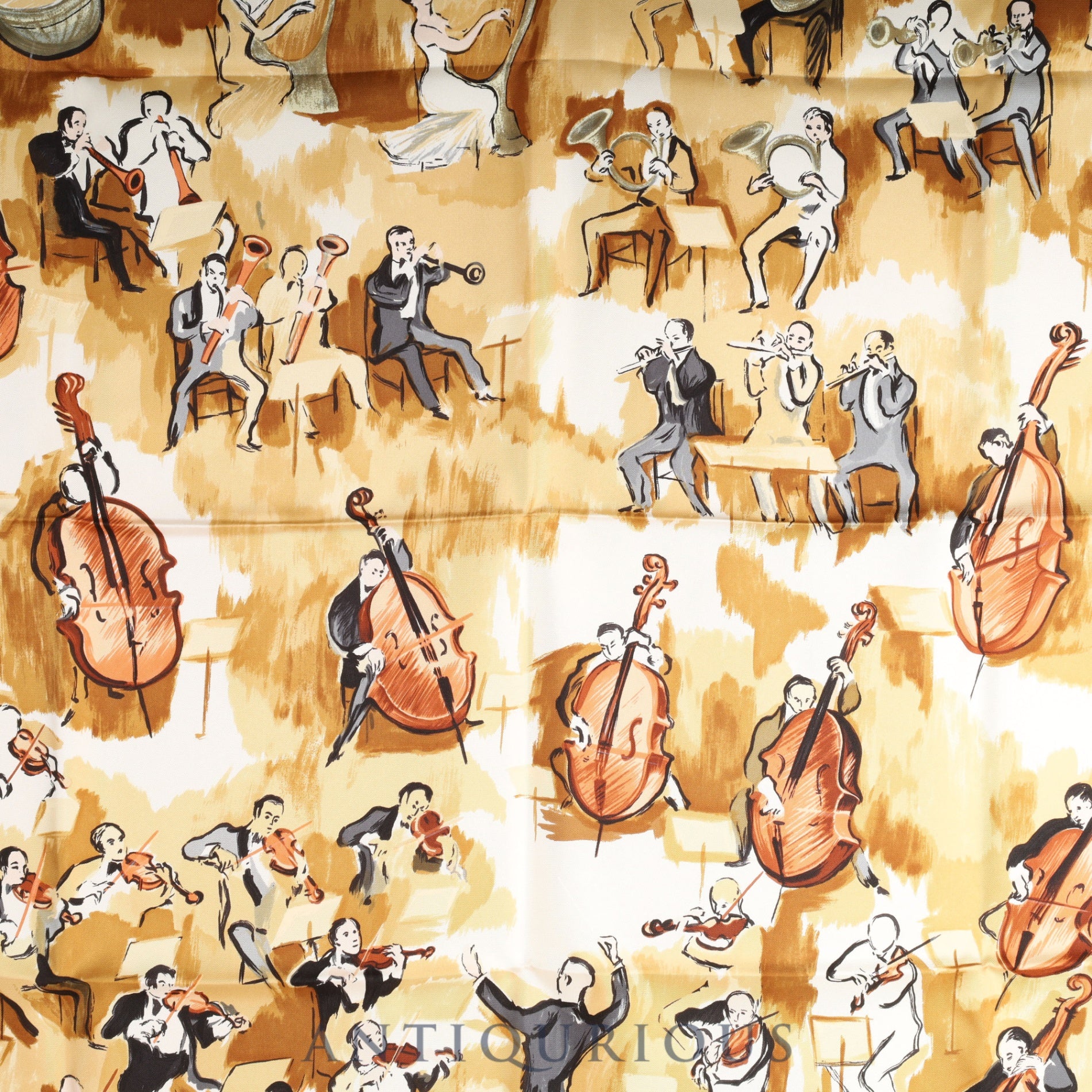 エルメス スカーフ カレ90 CONCERTO コンチェルト 箱 タグ SILK100