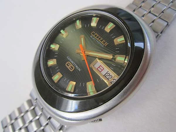 JA-1733| シチズン コスモトロン 電磁テンプ式 7802 ダブルカレンダー