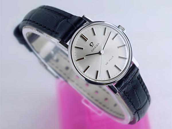 オメガ デビル レディース 手巻き Cal.630 ステンレス製 新品革ベルト