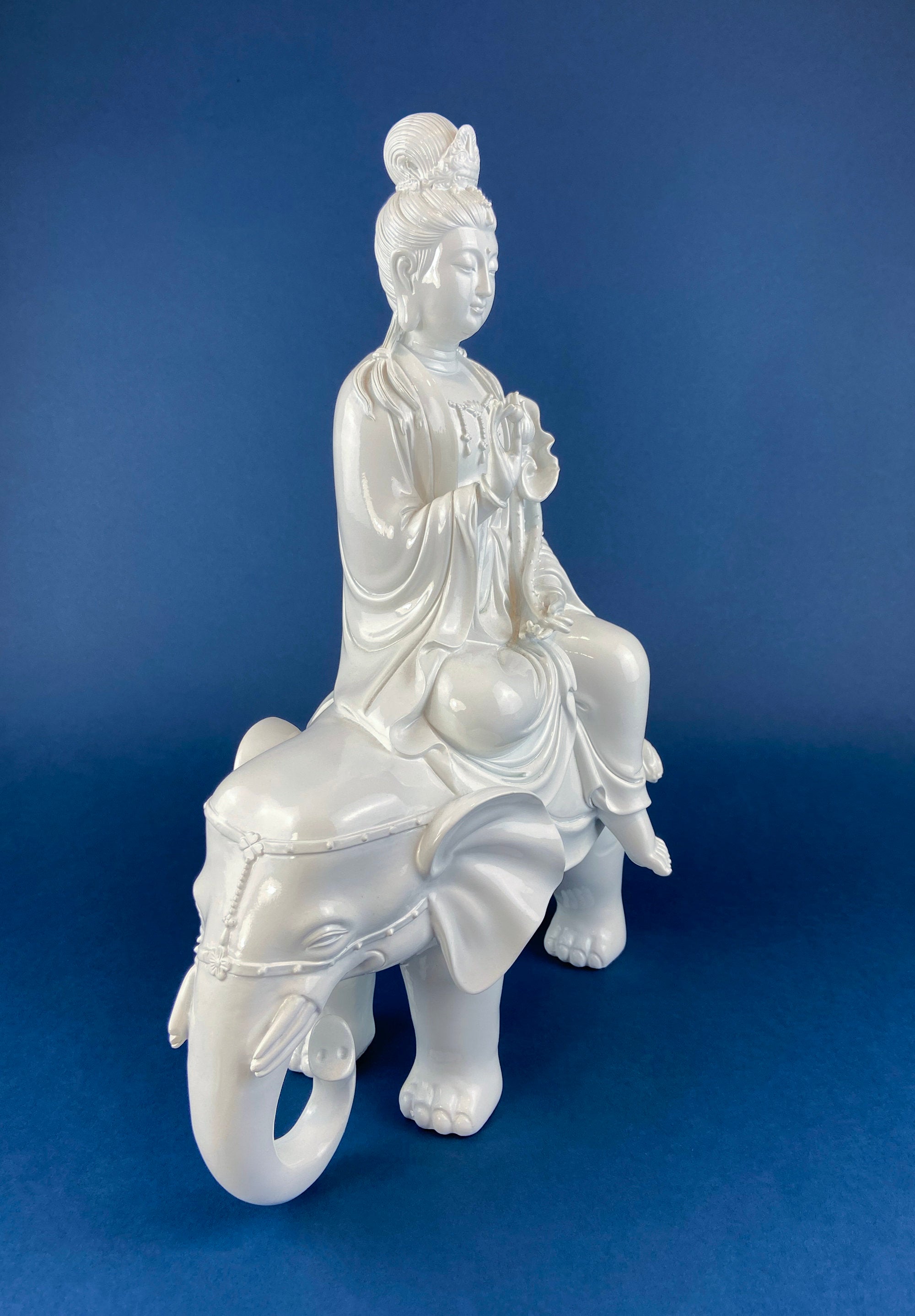 Large White Buddha Figurine 14.5