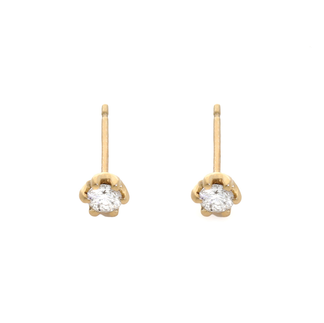 K18 計0.2ct ダイヤモンド 6本爪 ピアス– anybelle