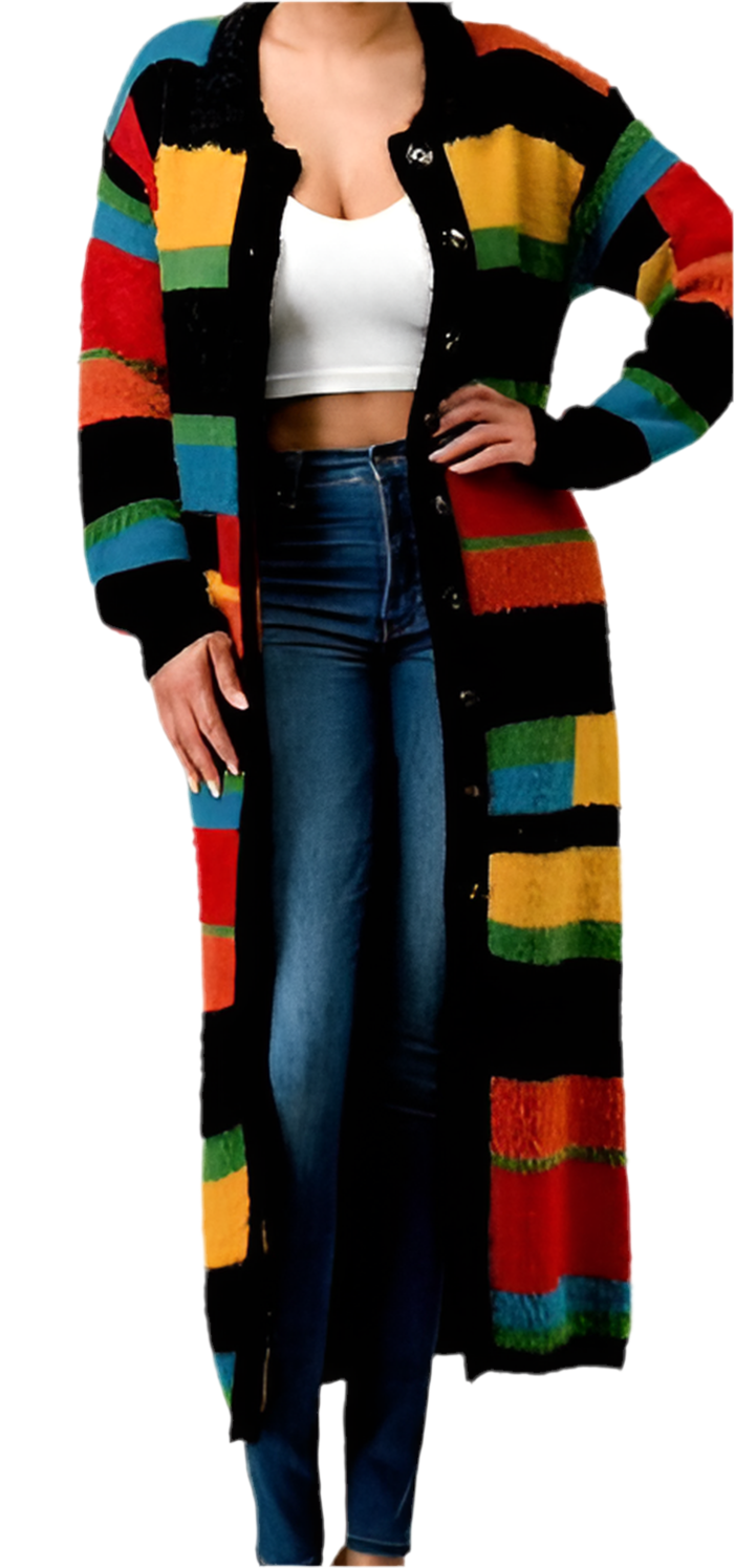 Multi Colored Long Cardigan – Asalai Fashion Boutique