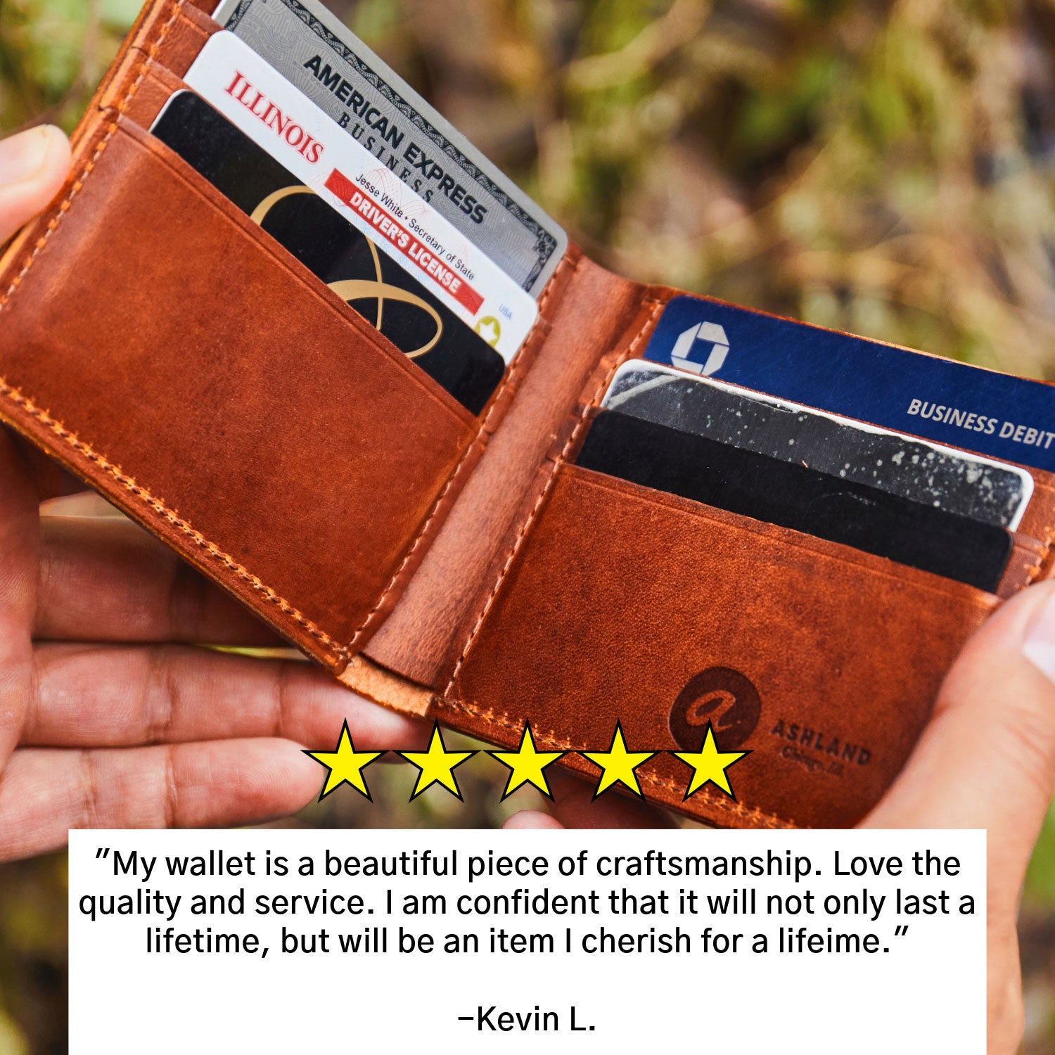 Johnny the Fox Men's Leather Wallet (Black Shell, Reverse Interior