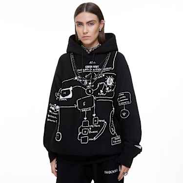 ADVISORY BOARD CRYSTALS, Dazzling Colorless Objects hoodie, Black