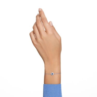 Una Angelic bracelet, Mixed cuts, Blue, Rhodium plated | Swarovski