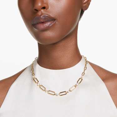 Constella necklace, White, Gold-tone plated | Swarovski