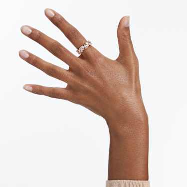 Matrix Vittore ring, Pear cut, White, Rose gold-tone finish