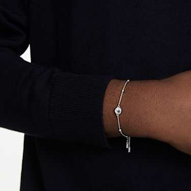 Una Angelic bracelet, Round cut, White, Rhodium plated | Swarovski