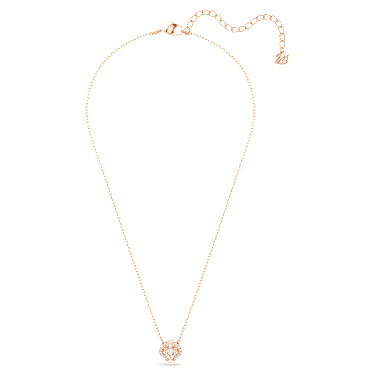 Una necklace, Clover, Pink, Rose gold-tone plated | Swarovski