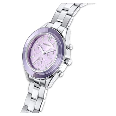 Octea lux sport watch, Swiss Made, Metal bracelet, Purple