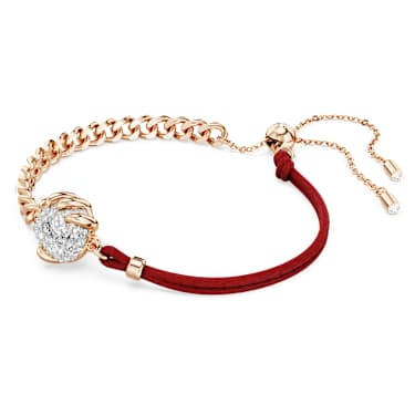 Dragon and Phoenix bracelet, Dragon's claw, Red, Mixed metal