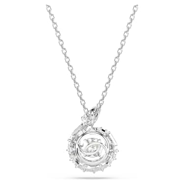 Snake pendant, Mixed cuts, Year of the Snake, White, Rhodium